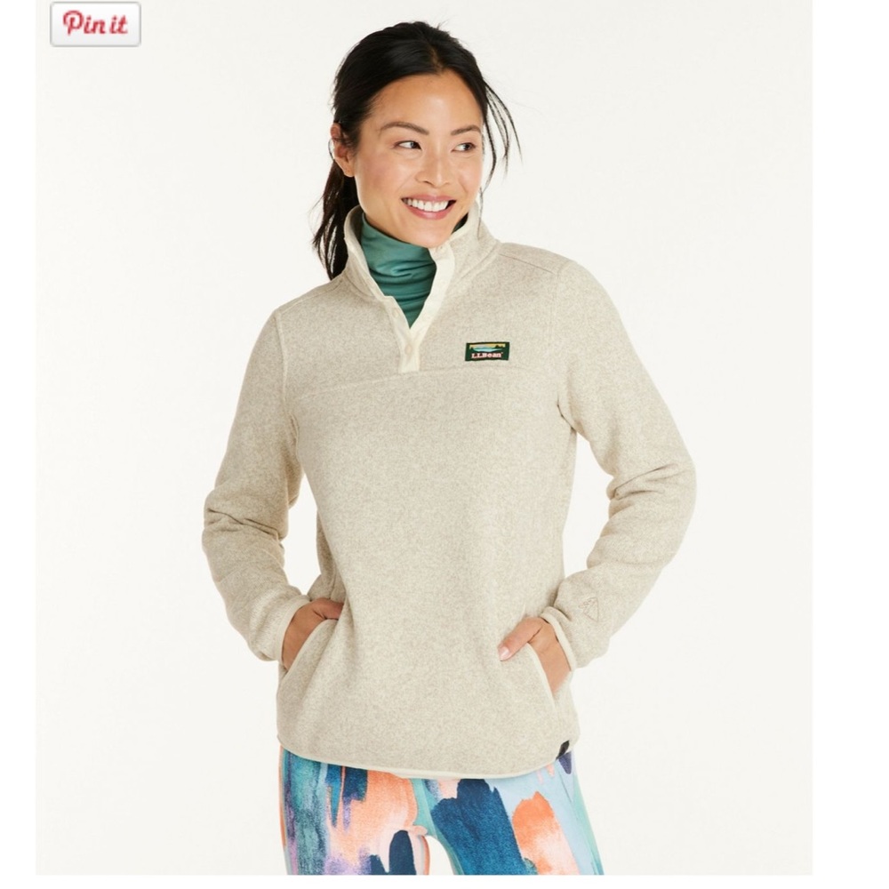 LLBean Sailcloth Sweater Fleece Pullover / LLBean (Size: S)